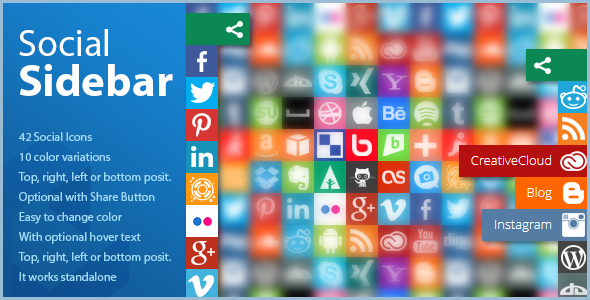 Social Sidebar - CSS Social Bar with Icons