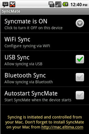 sync android on mac