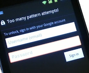 Too Many Pattern Lock Attempts
