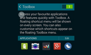 Toolbox on Samsung Galaxy S5