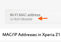 How to Find MAC/IP Addresses in Xperia Z1