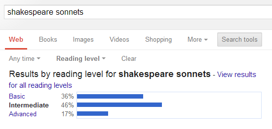 Filter results by reading level