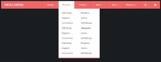 CSS3 Flat Mega Menu