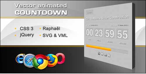 Vector Animated Countdown With Progress Bar