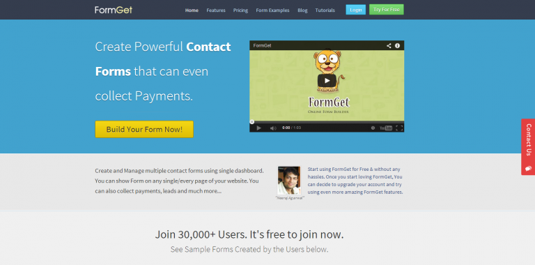 FormGet – A Powerful HTML Contact Form To Create Form & To Collect Payments