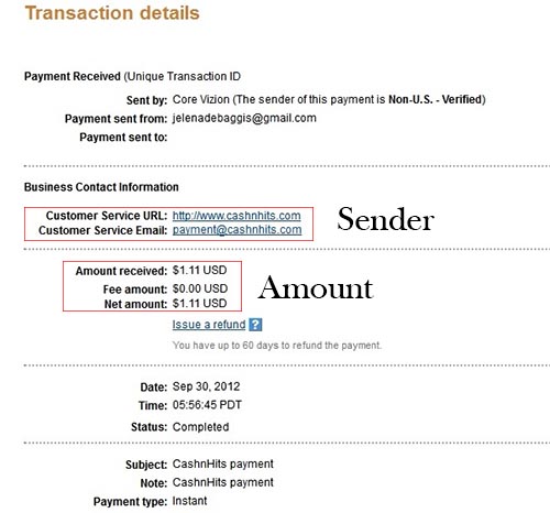 CashnHits Payment Proof