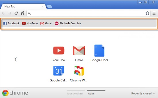 Chrome's bookmark bar