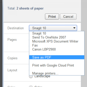 Save webpage as PDF