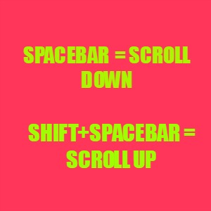 Scrolling shortcuts in Chrome