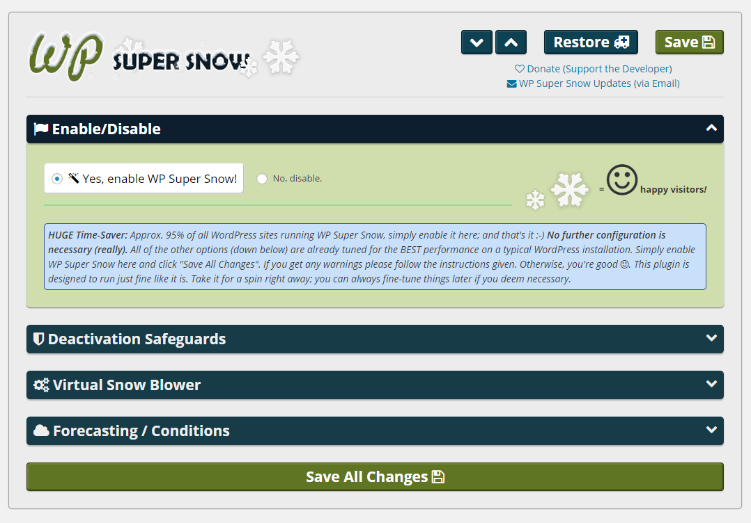 Enable Wp Super Snow