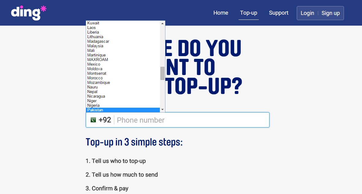 Top-up Prepaid Mobile with Ding