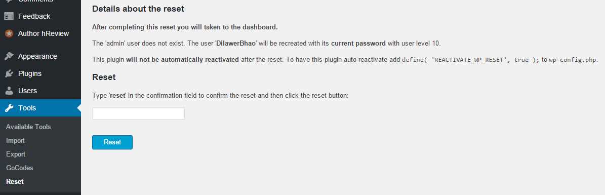 wordpress reset password from database