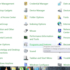 Programs Uninstall or change