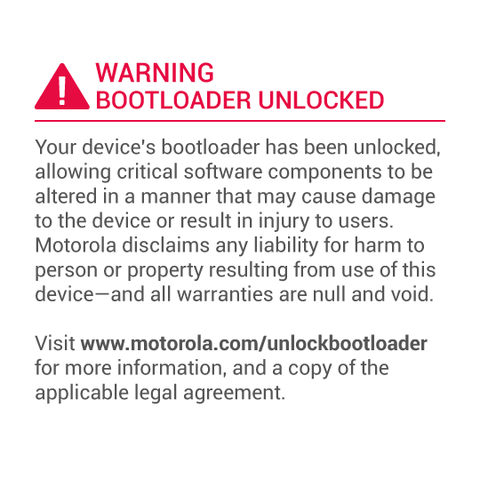 Unlocked Bootloader Warning Motorola