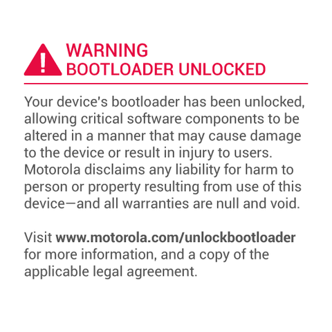 bootloader unlock from code via Motorola website.