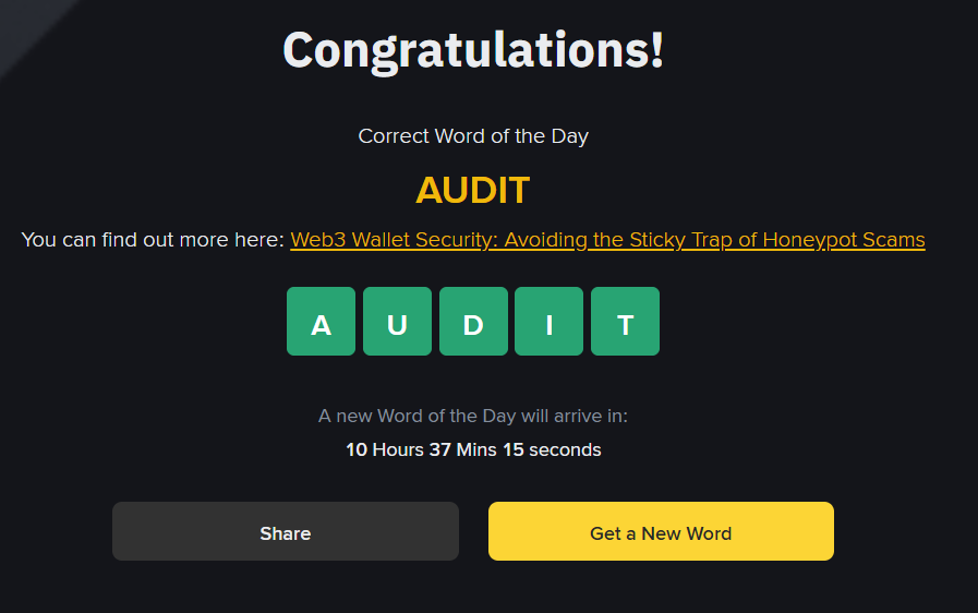 5 letter word answer today Binance