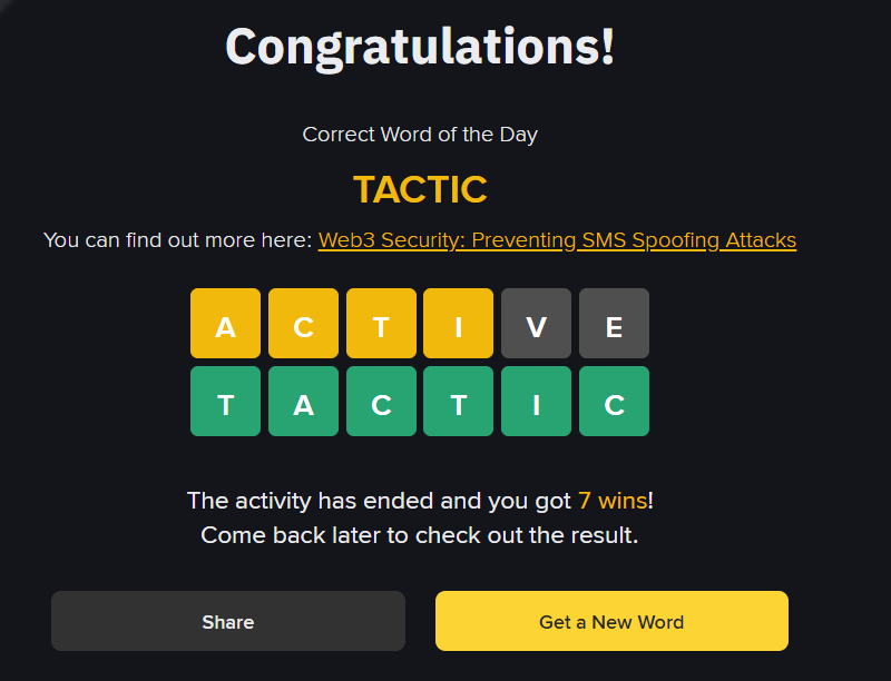 6 letter binance word answer today June 15