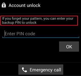 How to remove pattern when mobile data is OFF in Android