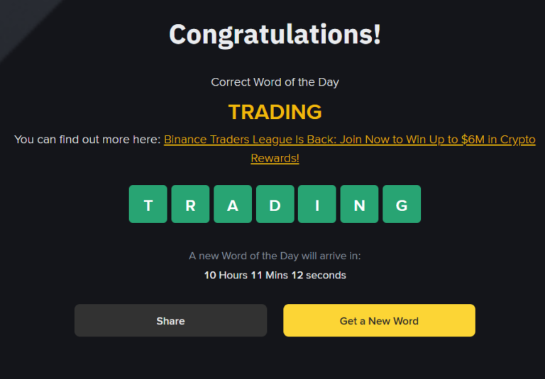 Binance 7-Letter Word Of the Day Answers for June 17, 2025 (Theme: Traders League)