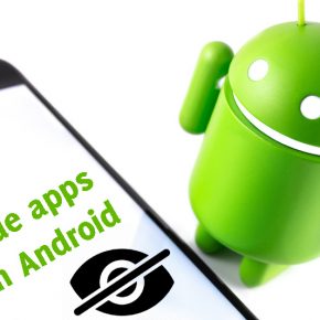 closeup Google Android figure and smartphone with Google logo. G