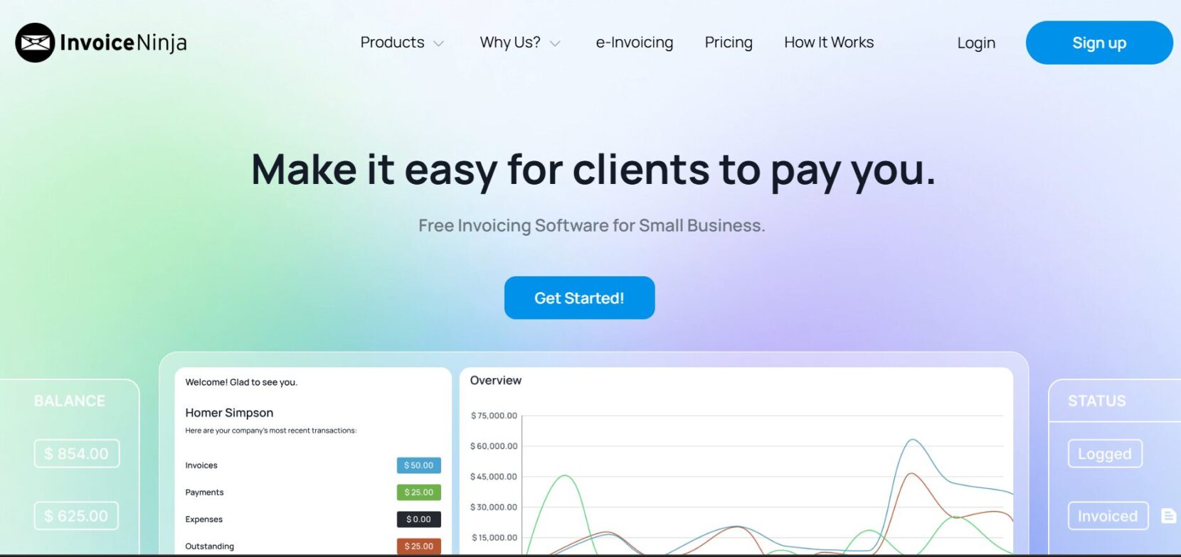 Invoice Ninja best alternative of FreshBooks