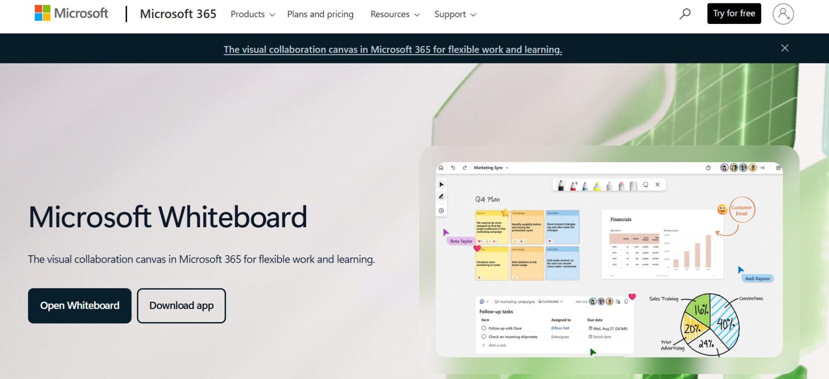 Microsoft Whiteboard is alternative to Jamboard